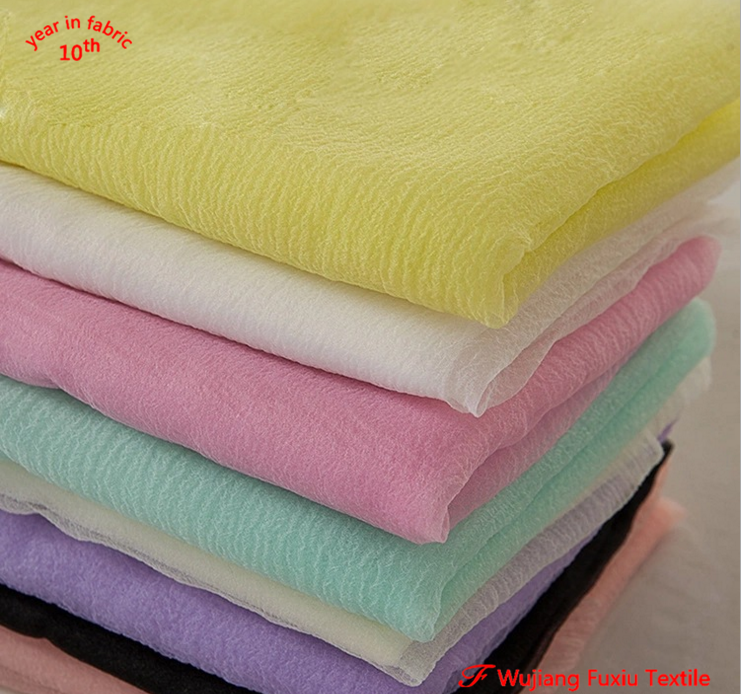 high quality crinkle stretch tulle fabric for clothing