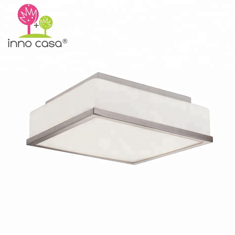 Amazon Best Low MOQ E26 Iron Fancy Home Decor Ceiling Big Square Flushmount