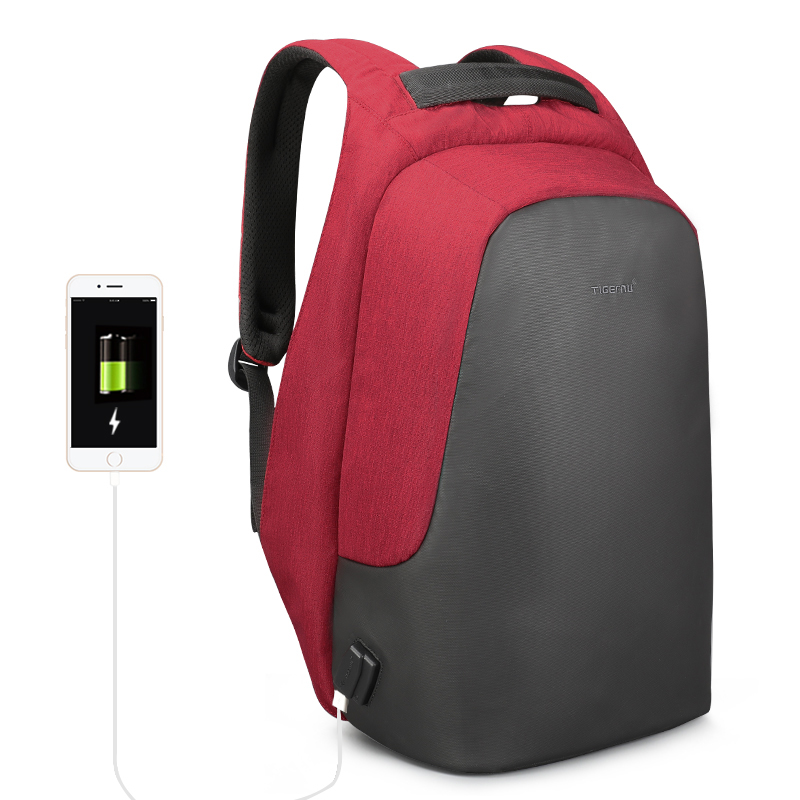 Рюкзак Tigernu T-B3615B мужские стильные Анти-кражи рюкзак для ноутбука с USB зарядка наушников компьютер для путешествий и школы на открытом воздухе сумка