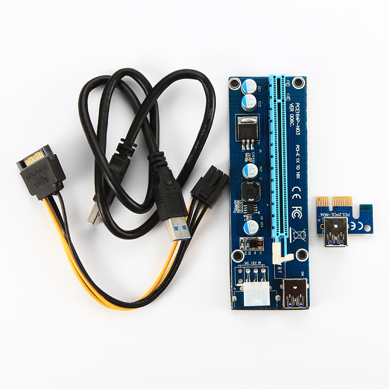 В наличии 6pin SATA 1x до 16x райзер-карта Pcie VER 006C для Bitcoin шахтер