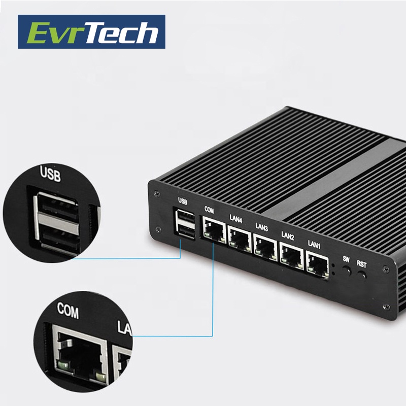 Дешевый сетевой сервер с 4 * LAN Firewall appliance J1900 процессор с 4 г оперативной памяти и 32 SSD