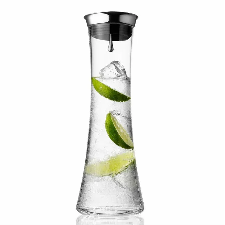 Clear Borosilicate Glass Cool Water Jug Glass Bottle with Lid Heat Resistant Fruit Glass Jug
