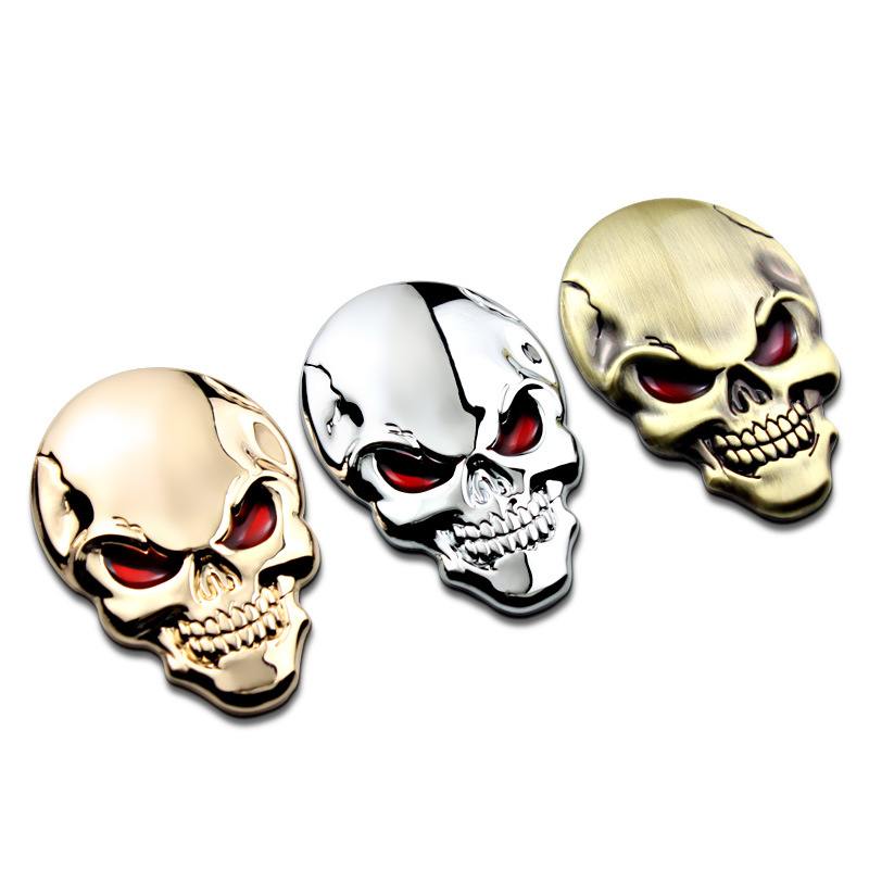 3 м клей с логотипом skull, 3d, автомобильные эмблемы, пользовательские 3d Автомобильная эмблема