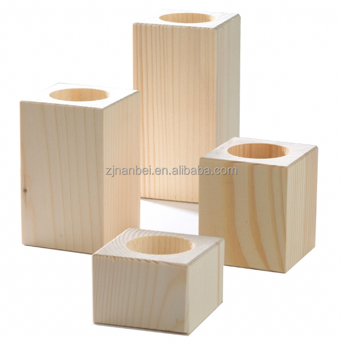 Custom natural wood decorative candle holder tea light holder
