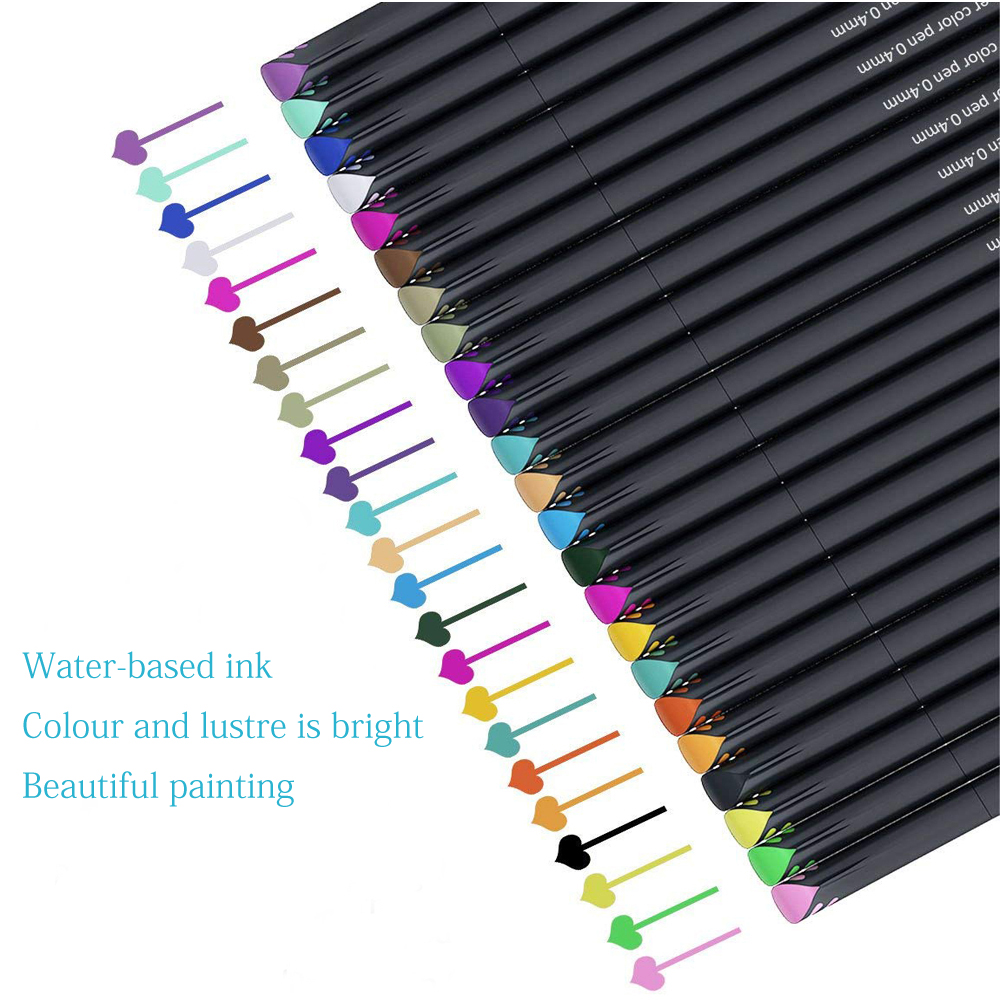 Примите индивидуальный логотип и пакет amazon color fineliner ручка для 24 цветов пишущая ручка