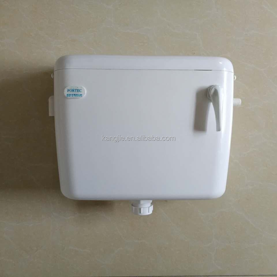 Wall hung toilet tank side handle