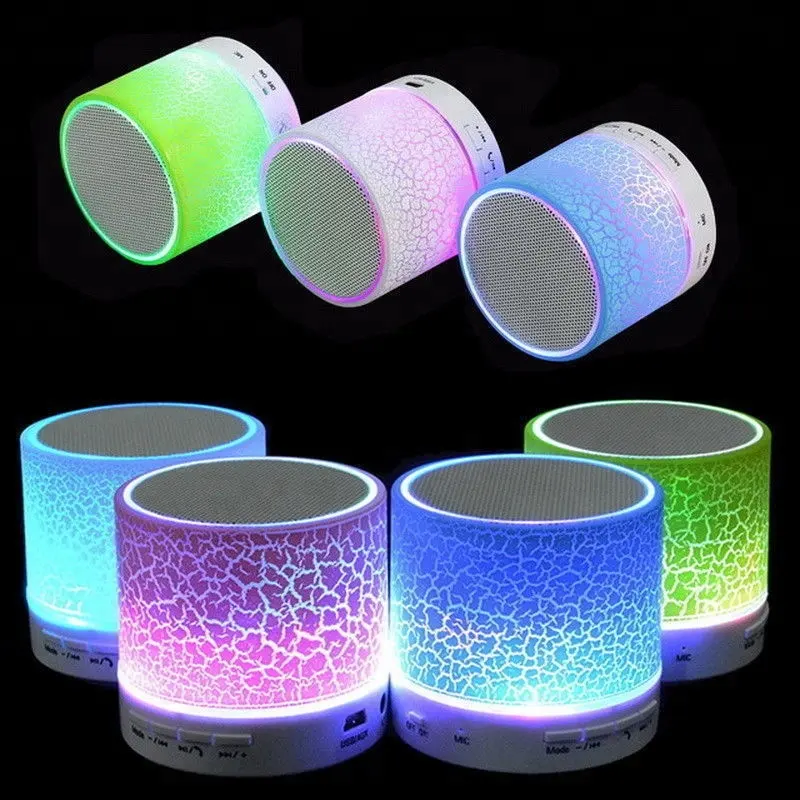 2019 Shenzhen New Cheap Free Wireless Speaker with radio Colorful Blue tooth speaker with LED Light TF Card Reader