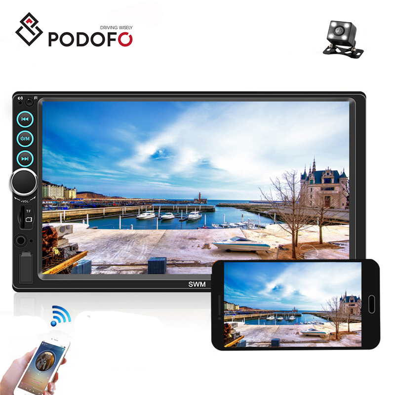 Podofo 7 ''2 Din автомобильное радио BT MP5 мультимедийный плеер FM телефонная связь Аудио Стерео Авторадио + 4LED камера заднего вида