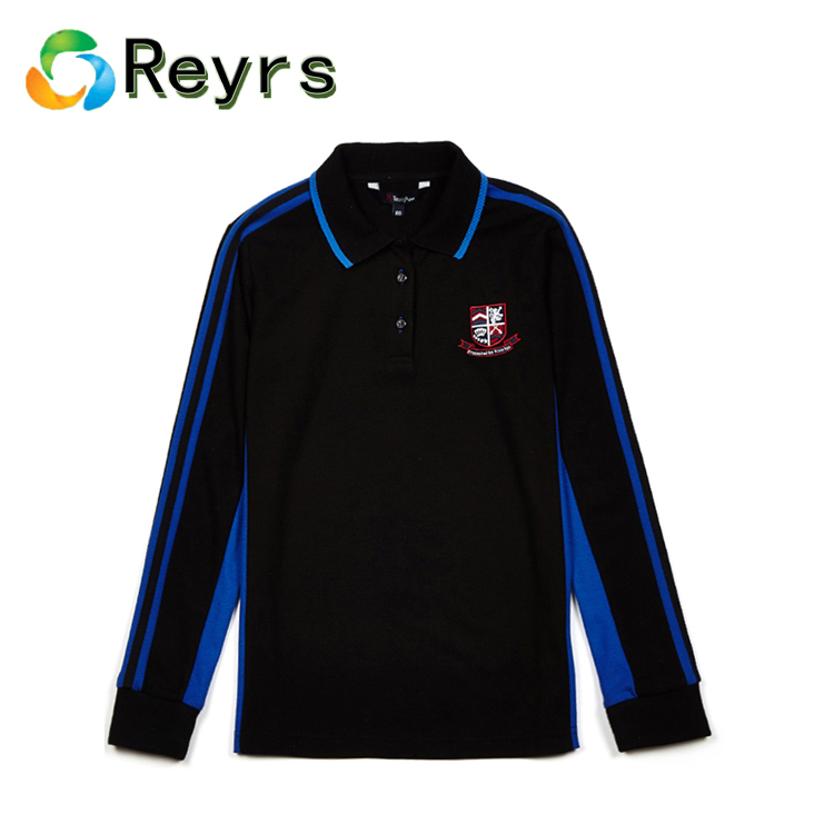 Reyrs recycled fabric High Quality Custom Logo Cotton Kids School Uniform Polo Shirt