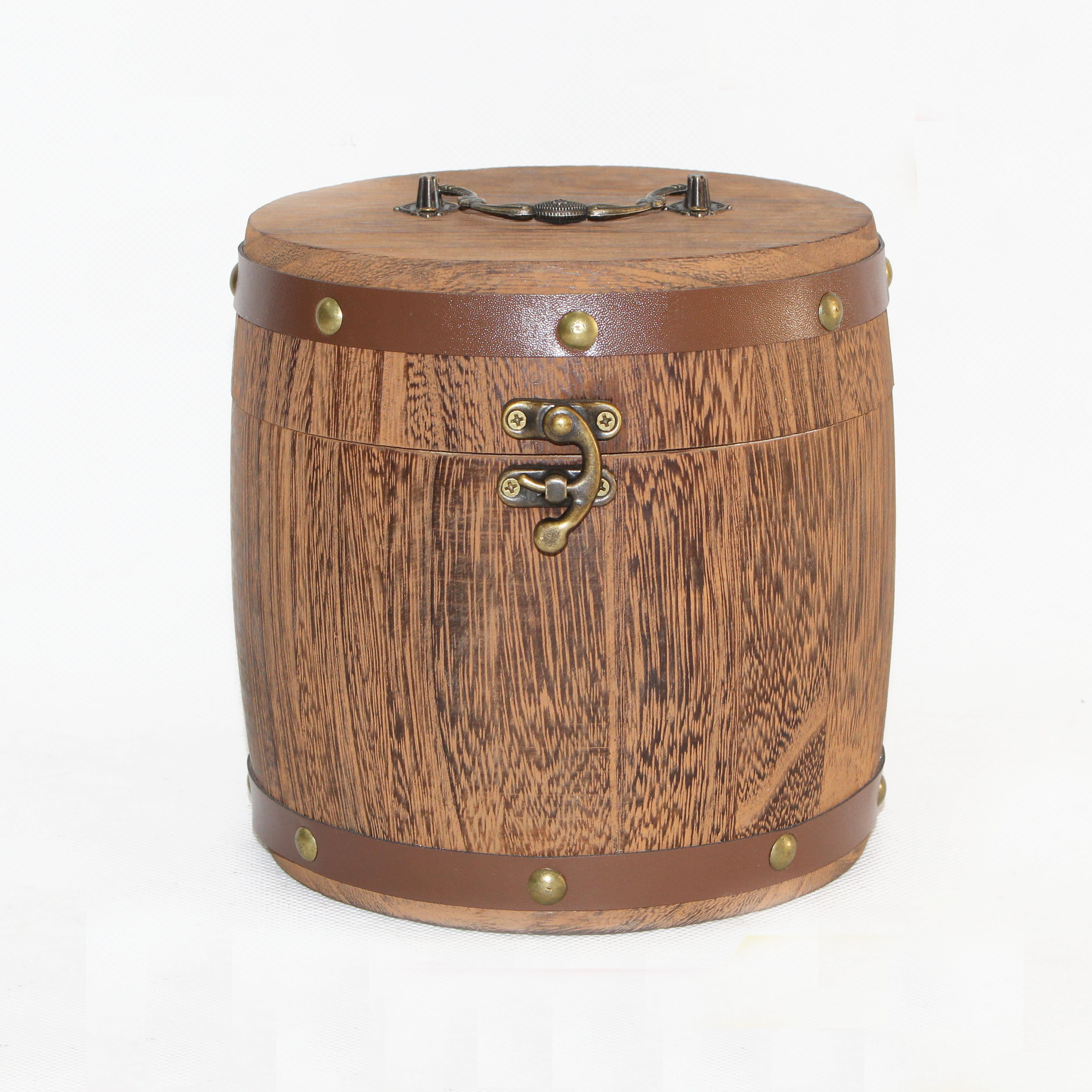 Hand made retro style food storage custom color flip lid paulownia coffee bean barrel