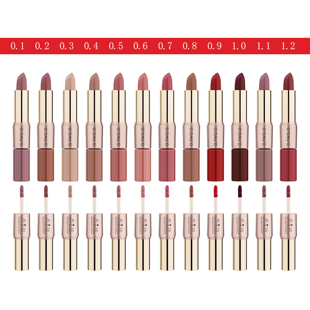 O.TWO.O Long-Lasting Moisturizing Lipstick 12 Color Hot Make-Up Cosmetics Liquid Matte Waterproof Lip Gloss In Stick Form