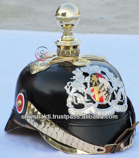 Немецкий кожаный прусский шлем, немецкий баварский шлем Picklehaube