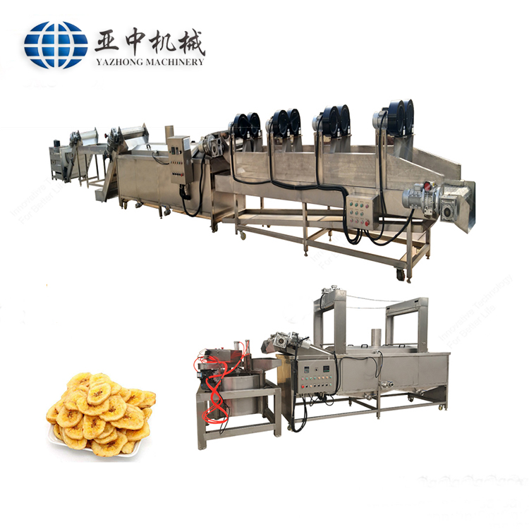 Automatic continuous 200kg plantain chips fryer machine/banana chips making line