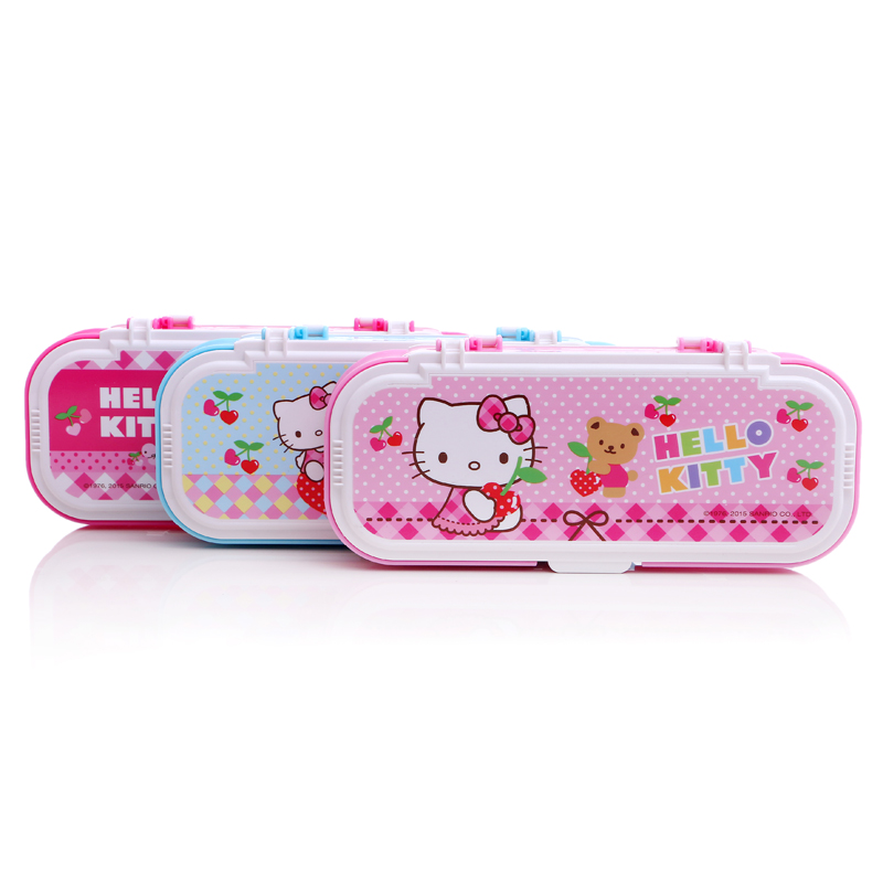 TOPSTHINK пользовательский hello kitty пластиковый многофункциональный пенал с переключателем