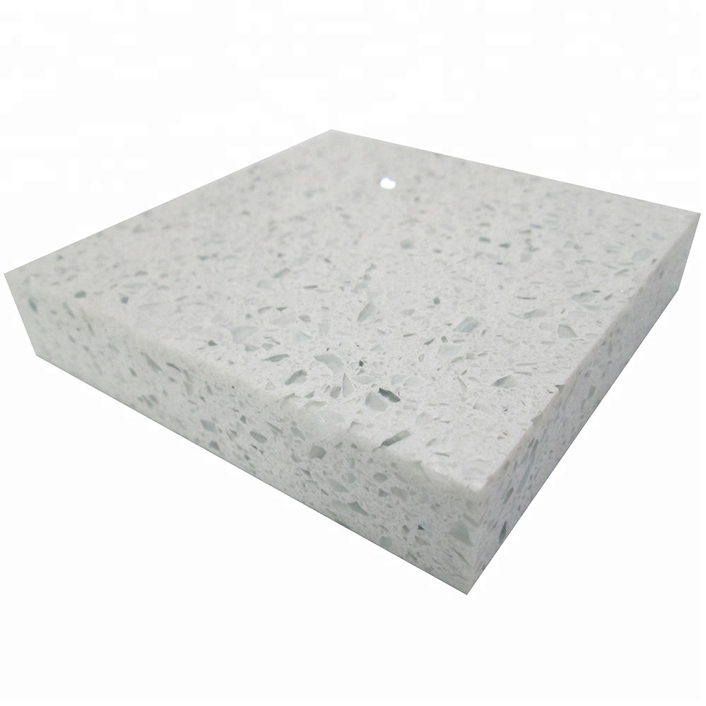 3200x1800mm speckle white mirror quartz stone slabs