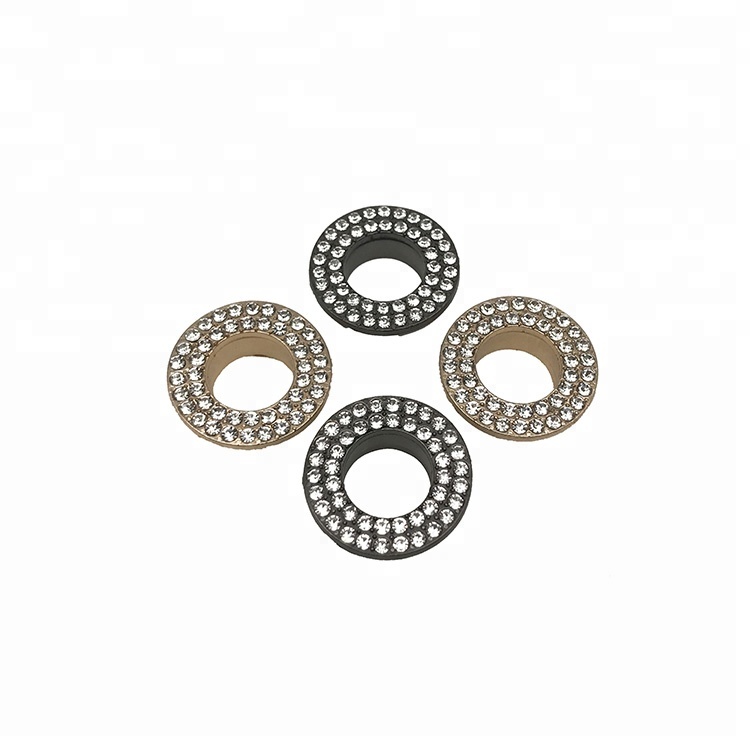 Guanfeng New Design Zinc Alloy Rhinestone Grommet Customized Colors And Size Lace Trim Bag Shoes Decorative Round Metal Eyelet