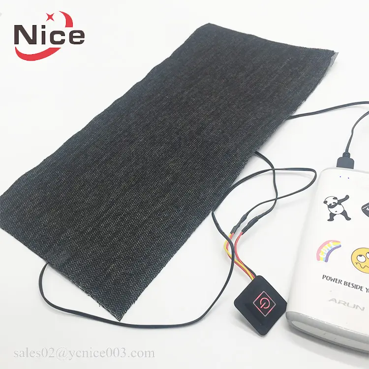 5V Rechargeable Battery Powered Carbon Fiber Small Electric Infrared Heating Pad