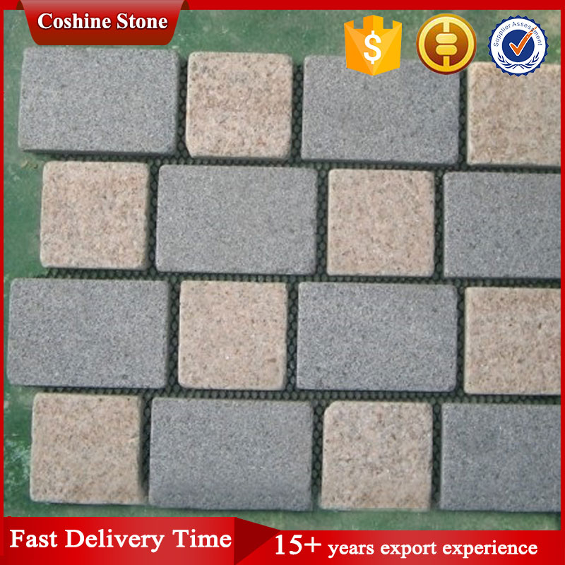 China Driveway Paving Stone Mesh Backed Cobblestone Tiles