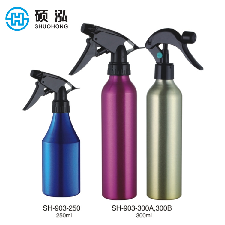 10oz Cosmetic silver aluminum trigger spray bottle
