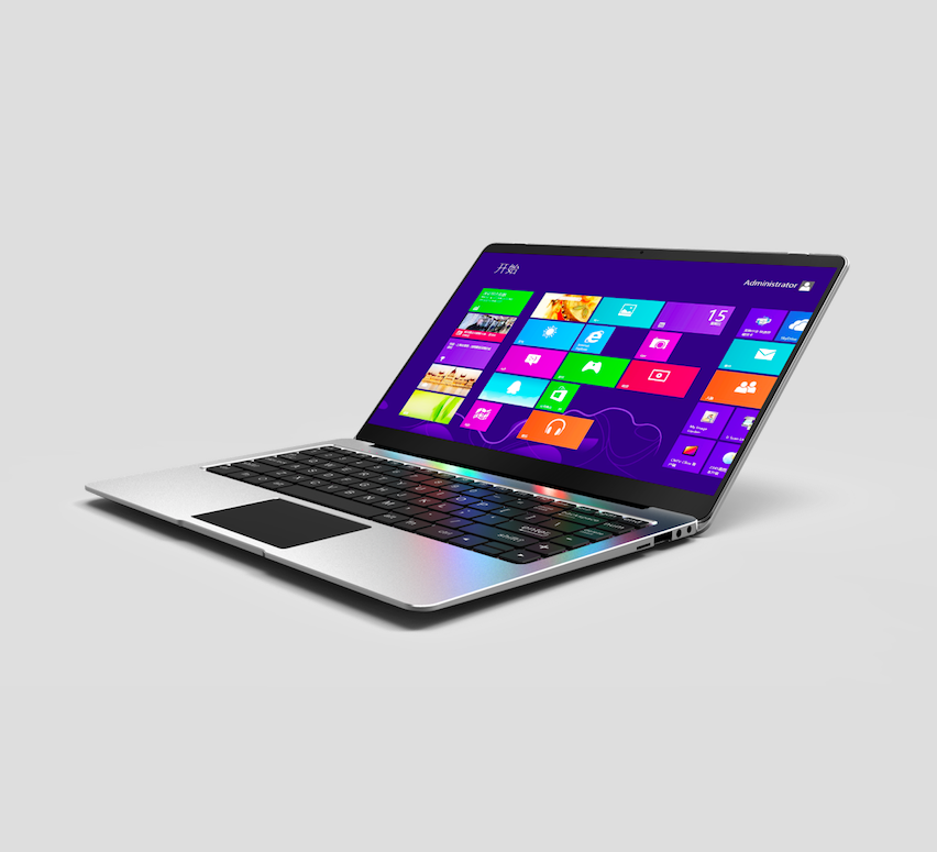 Дешевый ноутбук Intel Celeron N3350 14,1 "Win 10 FHD IPS металлический корпус с полноразмерной передней стеклянной панелью
