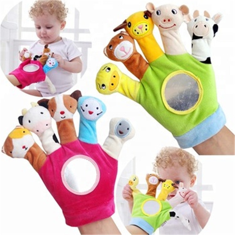 Animal plush soft baby glove hand puppets baby toys