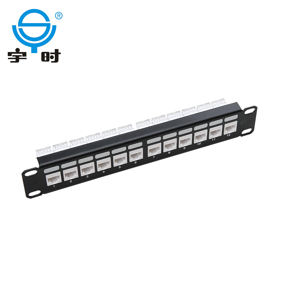 10 дюймов RJ45 модульный 12 портовая коммутационная панель, Cat5E/Cat6 коммутационная панель
