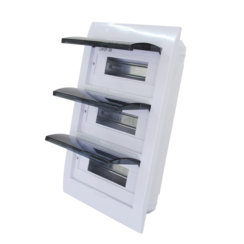ZCEBOX Outdoor surface mount flush mount 36 Way MCB ABS distribution panel board three row distribution box