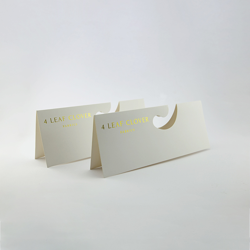Custom Debossed Logo Pure White Cardboard Paper Hanger for Fabric