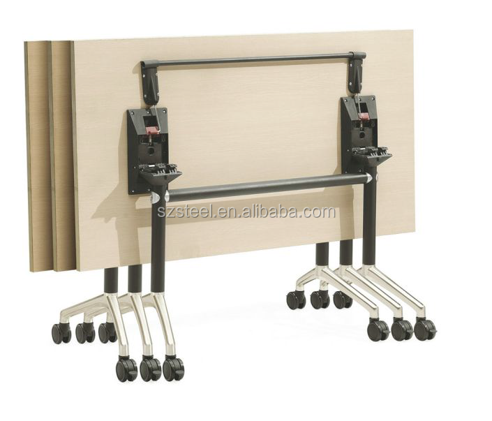 Shenzhen steel furniture movable metal legs meeting table foldable frame