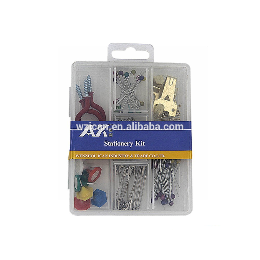 popular sales on amazon 130pieces stationery kit includes thumb tack,Paper Clip ,cup hooks