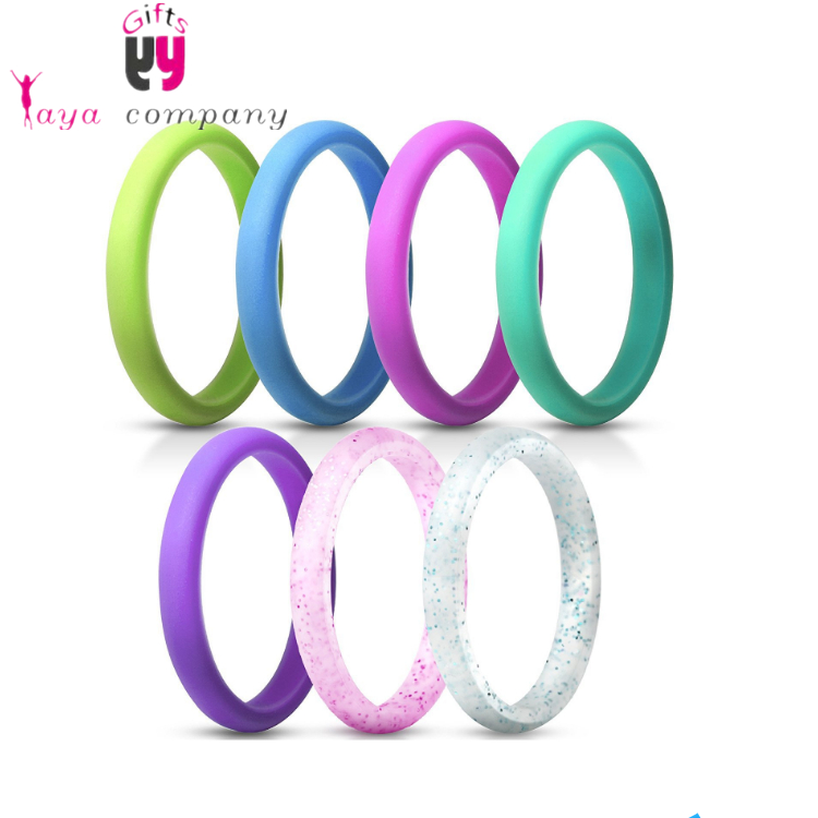 Fashion Active Mens Women Finger Rainbow Custom Silicone Ring