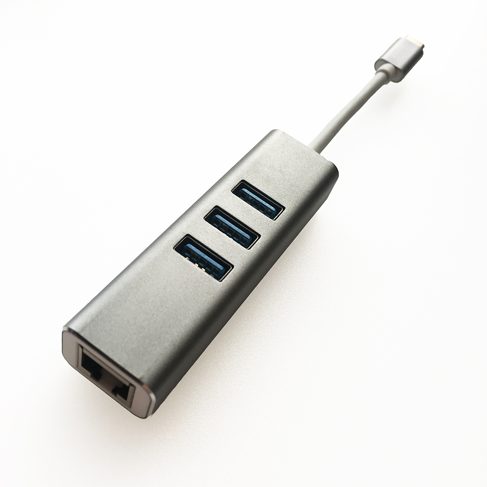 3 порта USB-C концентраторы с Gigabit Ethernet адаптер Type-C сетевой концентратор RJ45 USB 3,0 концентратор