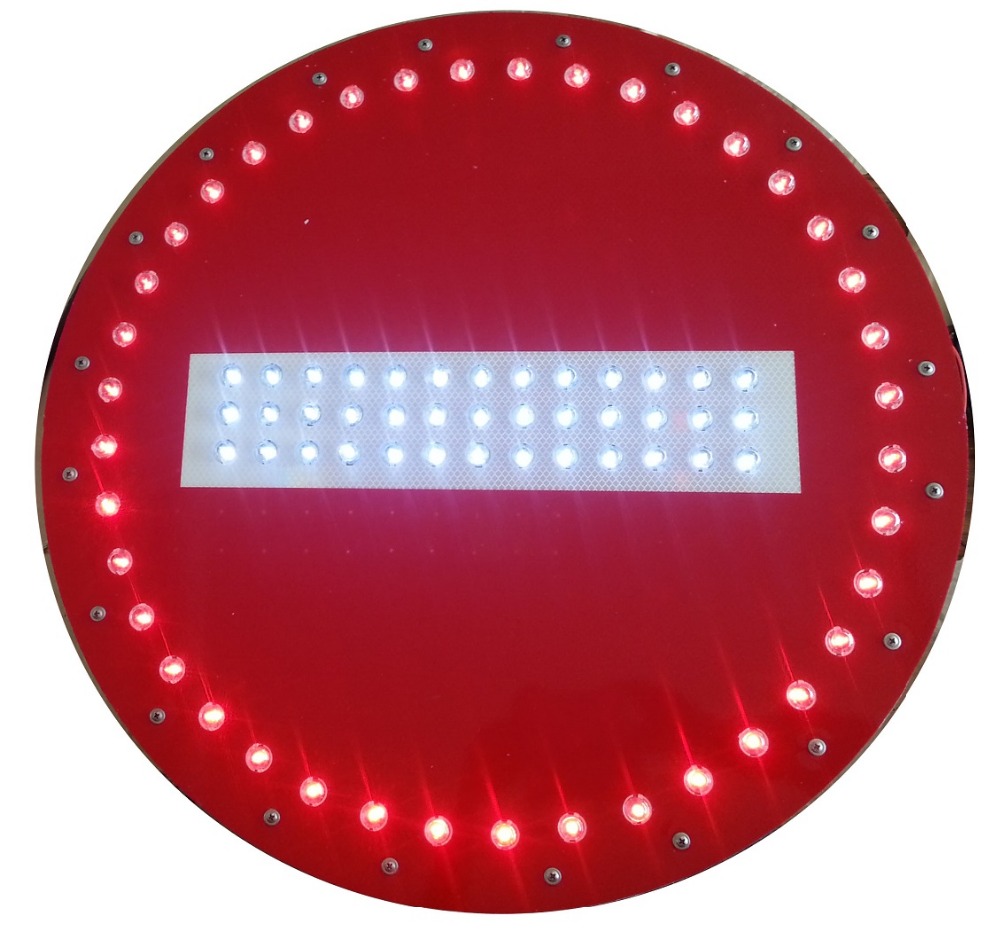 Solar-powered No Entry Sign