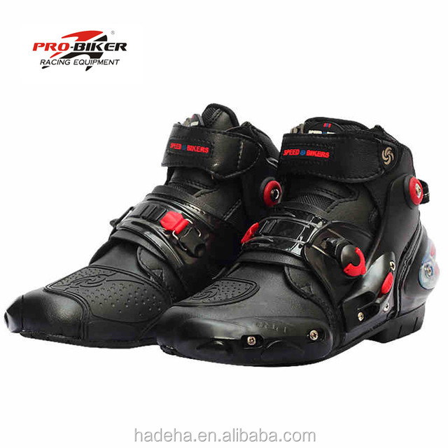 Pro байкерские ботильоны кожа botinki мотоциклетные ботинки мужчины Гонки bota moto к рулю мотоцикла велосипеда обувь моторных лодок для мотокросса черный