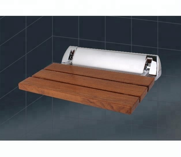 burmese teak wood wall mount comfortable shower seat