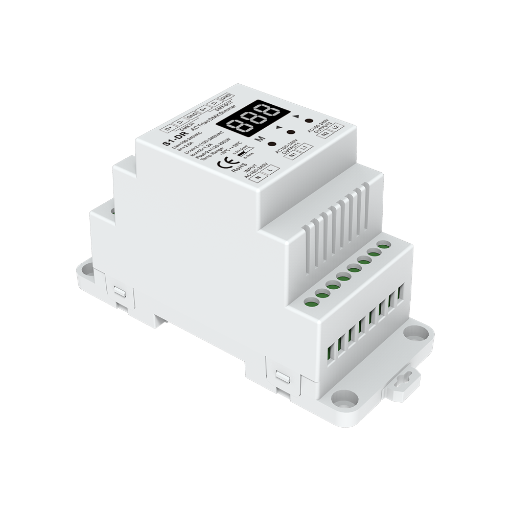 SKYDANCE S1-DR 100-240 В DMX512 в AC, ТРИАК преобразователь, DMX декодер, DMX приемник, светодиодный диммер, контроллер