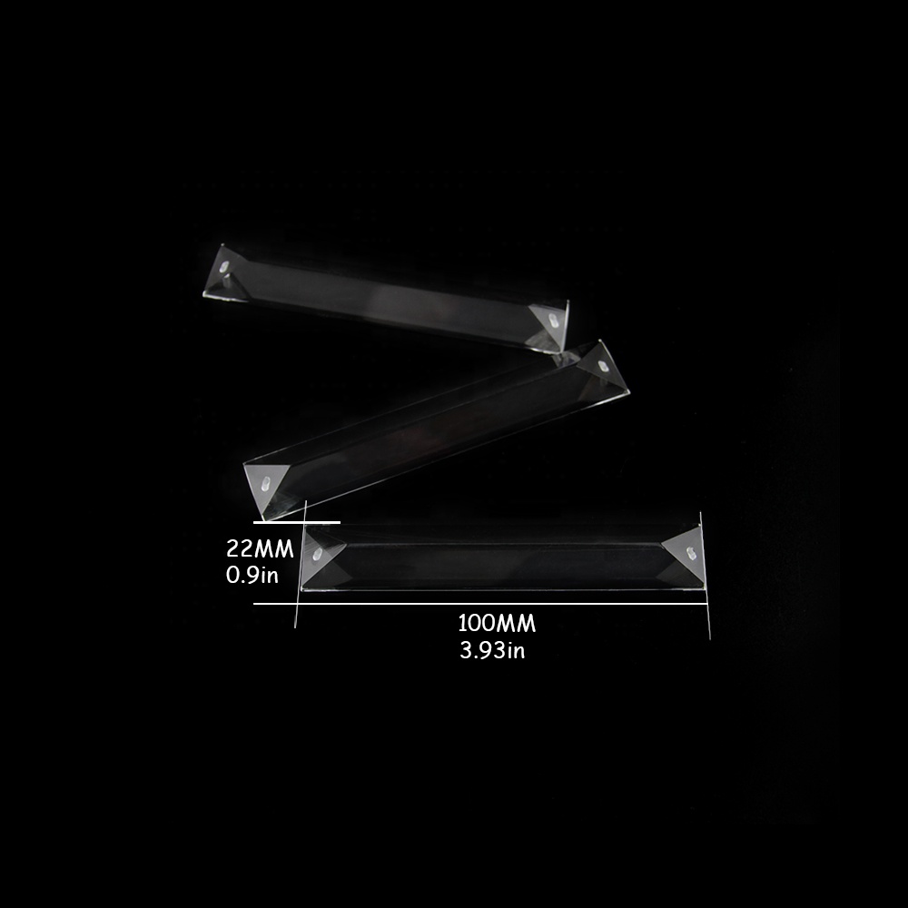 Free Shipping 22x100mm glass prism pendants clear/transparent home lamp/chandelier parts crystal prisms for sale