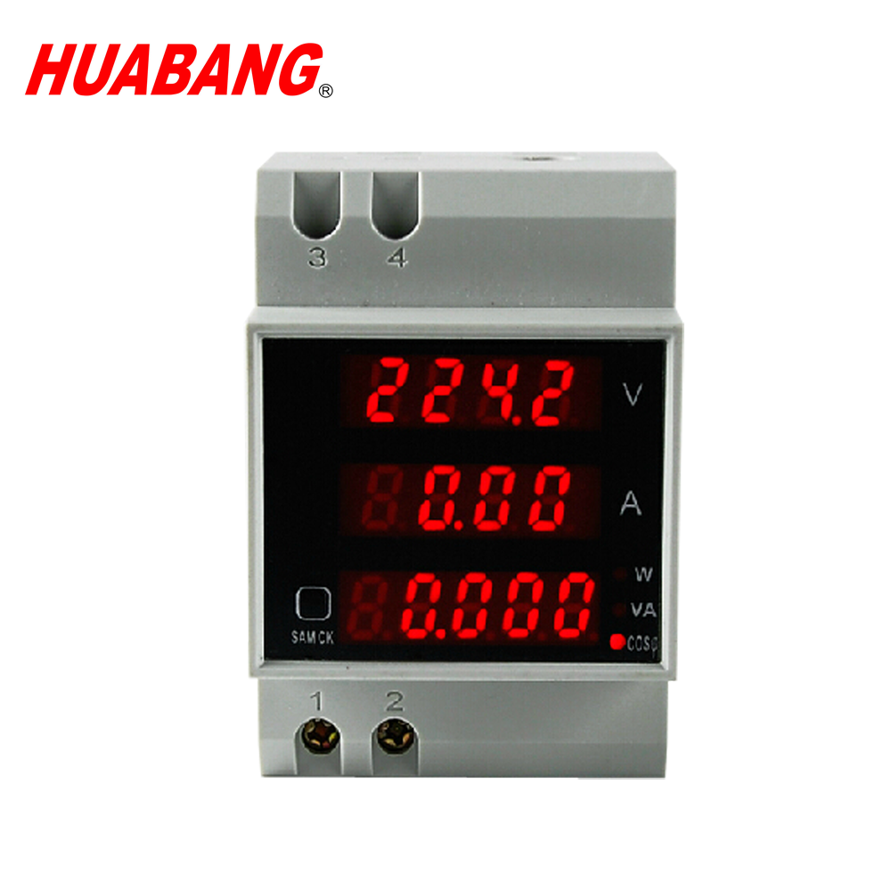 D52-2048 HUABANG 3P Din Rail Многофункциональный измеритель мощности