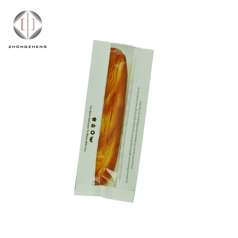 pass FSC green printed kraft toast bread sandwich paper packaging bag with window