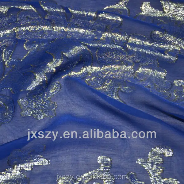 cutting floral lurex silk chiffon cutting motif silk lurex fabric