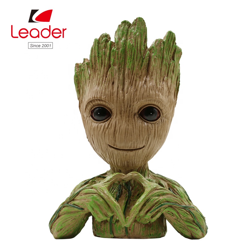 Лидер продаж Polyresin горшок дерево детские плантатор милый Groot ручка держатель, смола groot цветочный горшок
