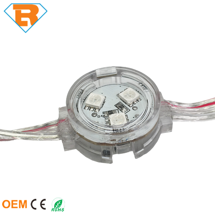 Водонепроницаемый IP67 DC12V 1 Вт 30 мм rgb led dmx pixel программируемый