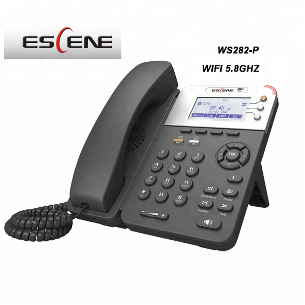 SIP VoIP телефон escene WS282-P Wi-Fi 5,8 ГГц 3 учетную запись SIP графический ЖК-дисплей