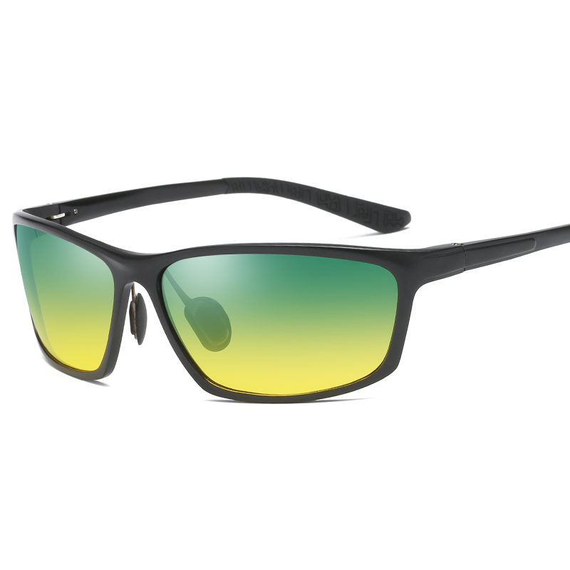 BLONGU Men's Cycling Polarized Sunglasses Sun glasses Al-Mg Frame Unisex Womens UV400 Glasses Night Vision Sunglasses