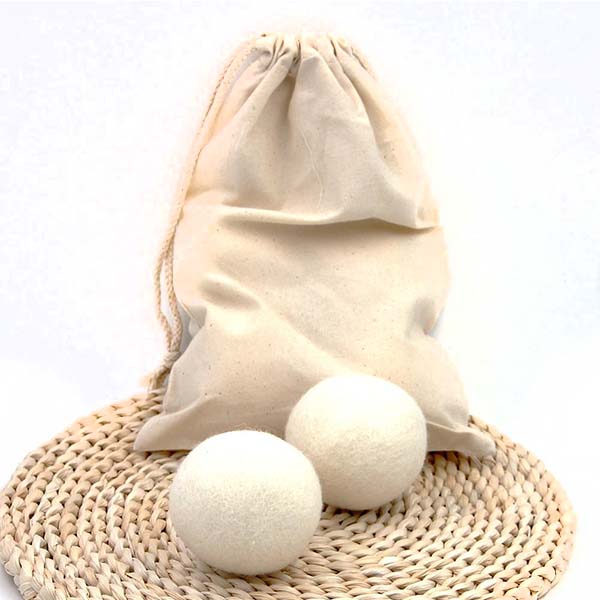 7 cm Diameter Organic RWS Wool Dryer Ball with Cotton Bag Optional