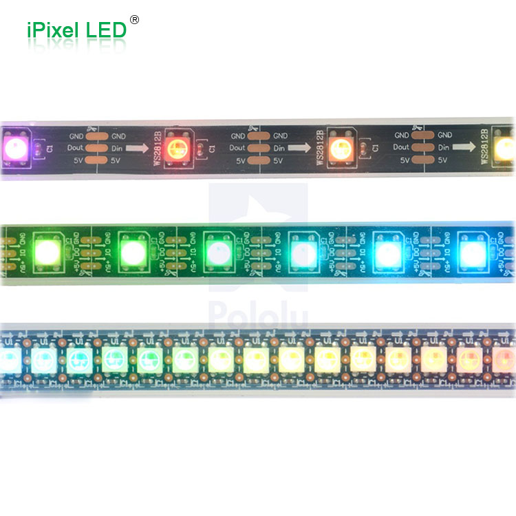 Адресуемые 144 светодио дный s/m dmx rgb светодио дный пикселей в полоску ws 2812b ic