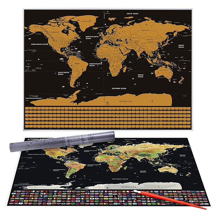 Factory directly sell personalized world scratch off usa map