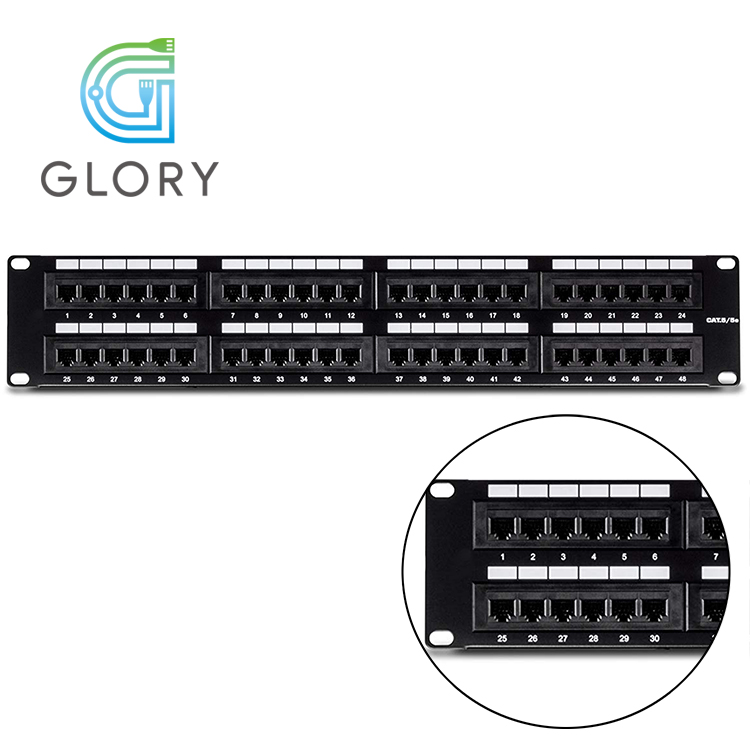 Лучшая цена 8P8C Коммуникационный кабельный менеджер Cat5e Cat6 RJ45 12 портов коммутационная панель