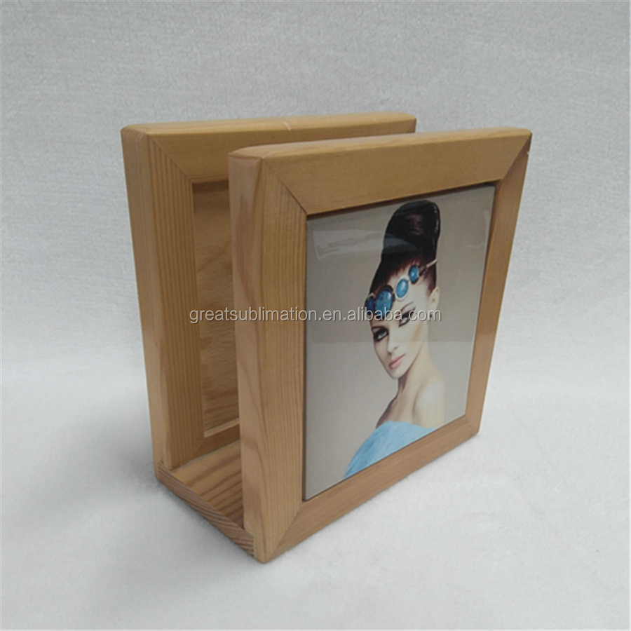customized double wall solid wood napkin holder letter mail files holder