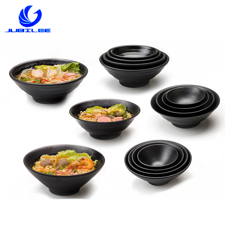 Factory Wholesale Customized Matt Black Not Easily Broken 100% Melamine Ramen Bowl